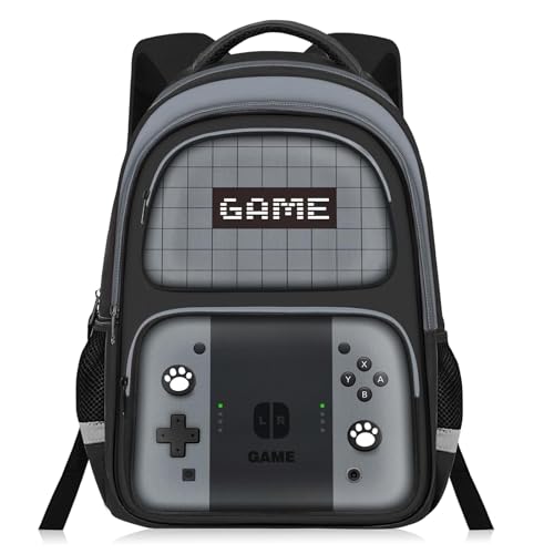 Kids Backpack For Boys，Gamer Boys Backpack For Children Teens Elementary Middle School, 17″ Students Bookbag - color: Backpack-sw-gray