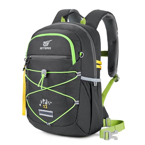 SKYSPER Kids Backpack 12L Children School Bag Child Boy Girl Pack Ages 4-8 for Traveling Day Trips Classes Camping(Grey) - color: Gray, size: Small