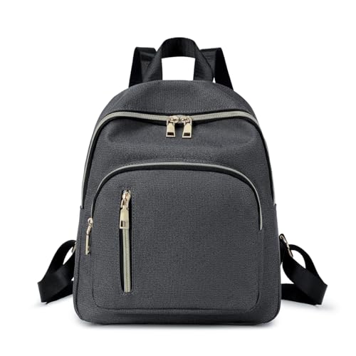 Women Mini Backpack Purse Water resistant Nylon Fashion College Bag Casual Daypack - color: Grey Plaid