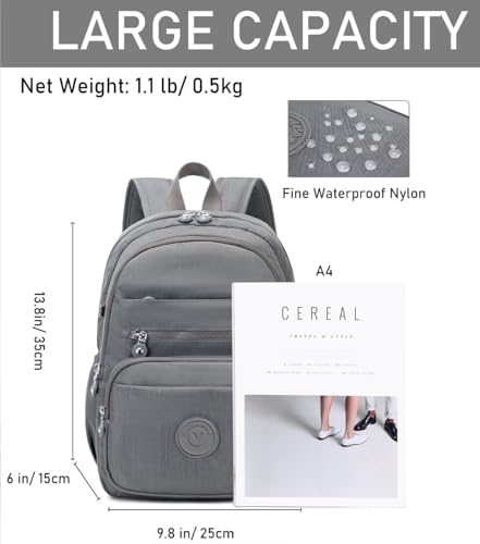 Hiking Waterproof 13" Laptop Backpack Purse for Women and Men,Travel Backpack - color: Dark Grey