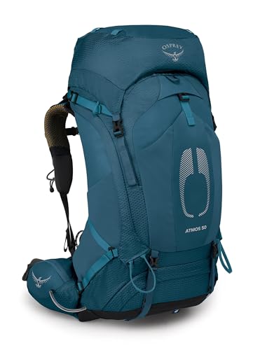 Osprey Atmos AG 50L Men's Backpacking Backpack - color: Venturi Blue, size: Small-Medium