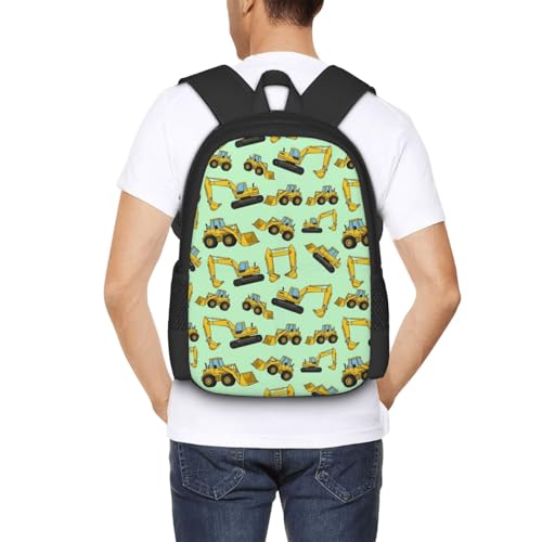 Breathable Outdoor Daypack Cartoon Construction Truck Excavator, Durable Anti Theft Travel Backpack Adjustable Strap Shoulder Bag for Hiking Camping City Walking - color: Design (877)