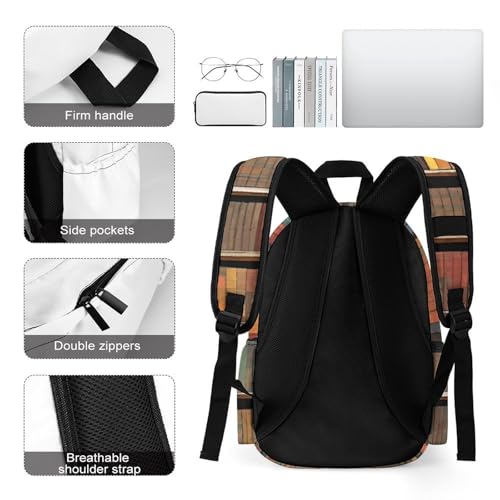 Supdreamc Daypack Bookbag Multipurpose Anti-Theft Big Capacity Carry On Bag, Books Bookshelf Art Travel Hiking Camping Rucksack With Padded Straps - color: Pattern 585
