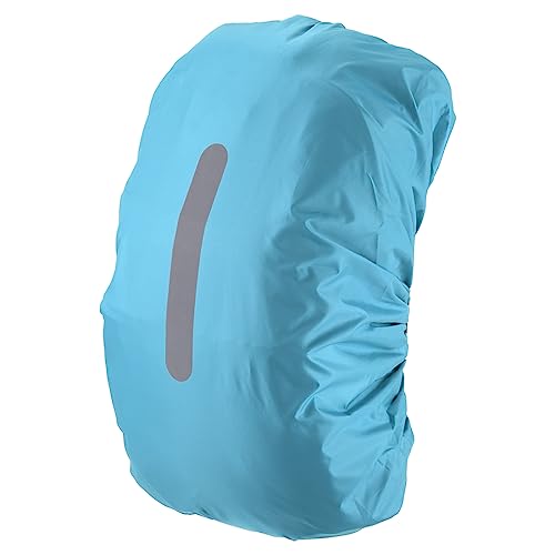PATIKIL Waterproof Backpack Rain Cover, Non-Slip Backpack Cover with Vertical Reflective Strap Stay Dry for Hiking, Camping, Hunting - color: Light Blue, size: XX-Large
