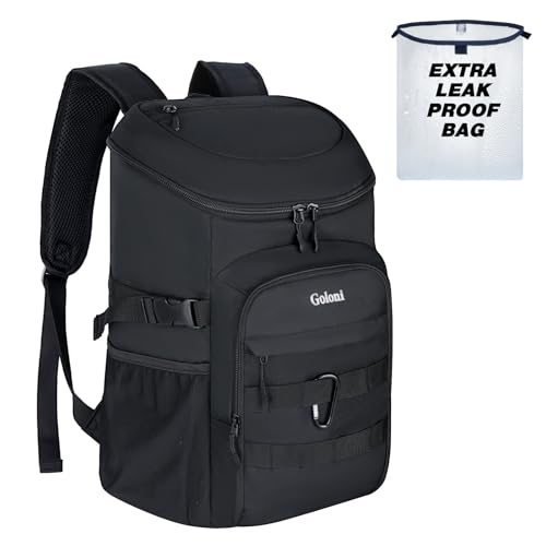 Cooler Backpack Insulated Leak Proof,Small Soft Coolers Bag for Men and Women Camping,Travel,Beach,Hiking,Picnic - color: Black