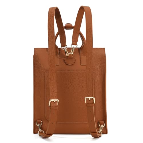 Simple and Lightweight Commuter Backpack 2025 New Business Large Capacity Computer Backpack Women's Premium Sensation Bag (Wood Brown) - color: Wood Brown