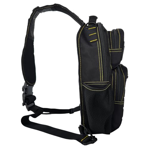 Rover Sling Pack Tactical Shoulder Sling Bag Backpack with Bottle Holder Crossbody Chest Bag, Black with Yellow - color: Black With Yellow