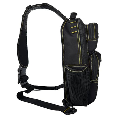 Rover Sling Pack Tactical Shoulder Sling Bag Backpack with Bottle Holder Crossbody Chest Bag, Black with Yellow - color: Black With Yellow