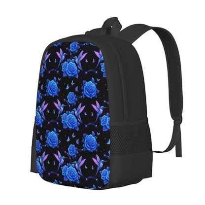 Sturdy Polyester Shoulder Pack Hummingbird Purple Rose, Anti Theft Spacious Camping Rucksack Casual Daily Bag for Men Women Fitness Outdoor Activity - color: Design (219)