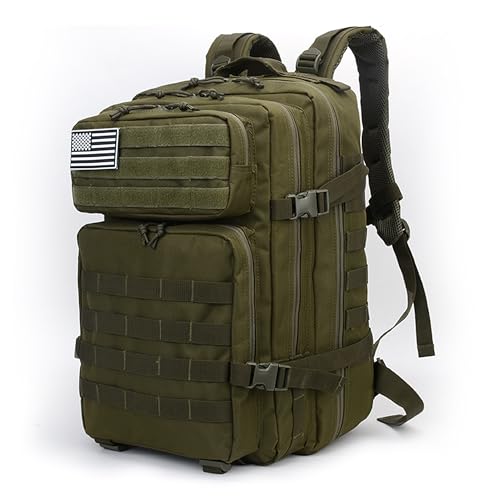 Lovelinks21 Hiking Assault Backpack Waterproof Motorcycle Backpack Bug Out Pack Rucksack for Outdoor Hiking - color: Green-2