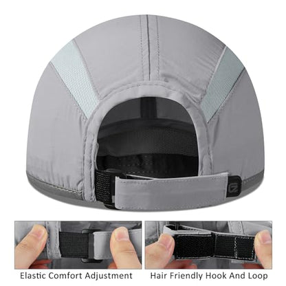 GADIEMKENSD Reflective Folding Outdoor Hat Unstructured Design UPF 50+ Sun Protection Sport Hats for Womens and Mens - color: Folding Series, Light Grey