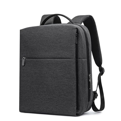 Minimalist laptop backpack, lightweight travel bag with padded shoulder straps (Black) - color: Black