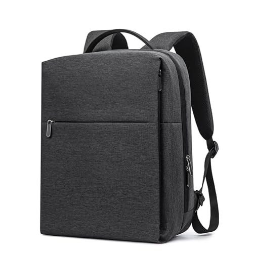 Minimalist laptop backpack, lightweight travel bag with padded shoulder straps (Black) - color: Black