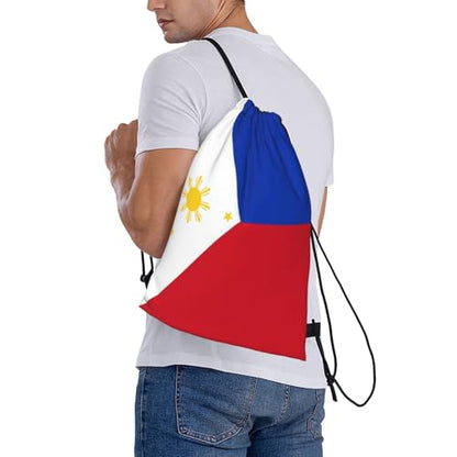 Philippines Flag Drawstring Bag Sport Gym Backpack Beach Travel Sack Draw String Yoga Bag For Men Women - color: Philippines Flag