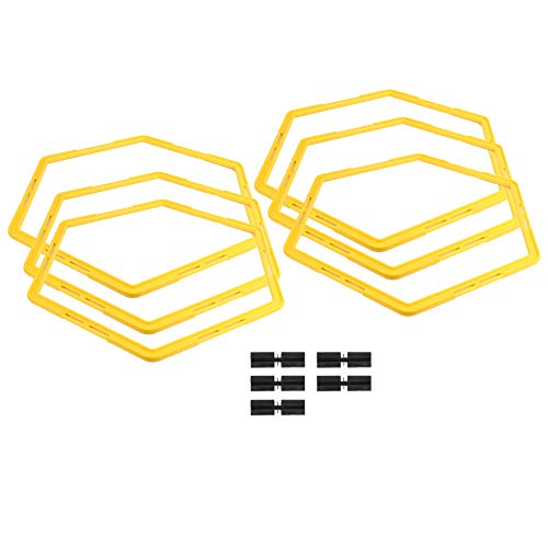 CHICIRIS 6Pcs Agile, Polygon Physical Training Equipment with Link Buckle for Easy Carry, Bright Color for Football Basketball Baseball Tennis Sports