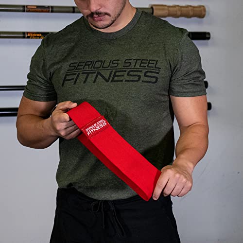Serious Steel Fitness Hip and Glute Activation Band | Squat & Deadlift Warm-up Band for Hips and Glutes - color: Red (Regular - 15" X-Heavy)