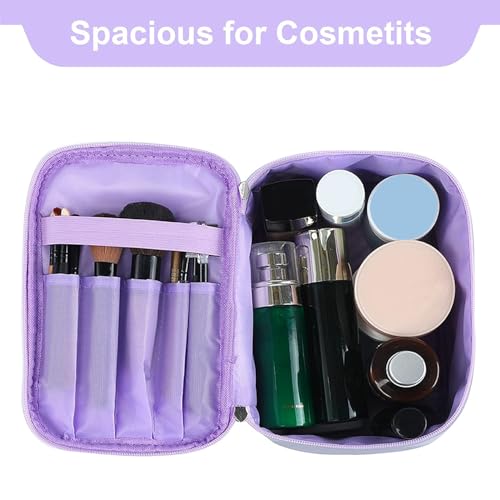 Meiyuuo Makeup Bag Large Cosmetic Bags for Women Girls Cute Travel Zipper Pouch Toiletry Organizer for Beauty Essentials Waterproof (Lavender Purple) - color: LIGHT PURPLE