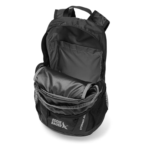 Eddie Bauer Stowaway Packable Backpack | Travel | Outdoor | Lightweight | Foldable | Durable | Ripstop Polyester | 20L - Onyx Black - color: Onyx, size: 20L