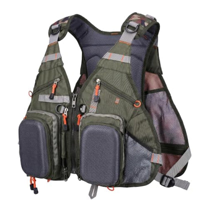 Kylebooker Fly Fishing Vest Pack Adjustable for Men and Women - color: Army Green (Backpack)