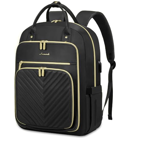 LOVEVOOK Laptop Backpack Women Teacher Backpack,15.6 Inch Laptop Bag with USB Port,Waterproof Daypack for Work Travel,Black - color: Black, size: 15.6 inch-Standard Laptop Compartment