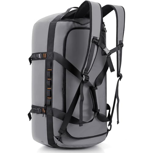 Hulongo 40L/60L/90L Large Waterproof Duffle Bag Backpack for Men, Mens Duffel Backpack Bags for Traveling, Heavy Duty (Grey, 90L) - color: Grey, size: 90L