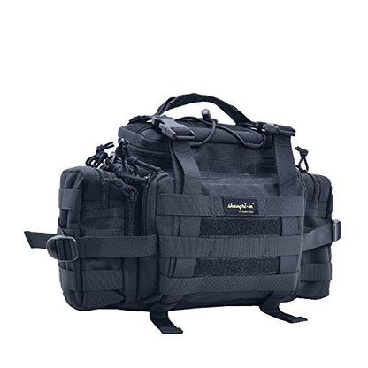 SHANGRI-LA Tactical Range Bag Outdoor Sling Backpack Hiking Fanny Waist Pack - color: Black
