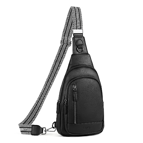 CLUCI Crossbody Bags for Women Men,Leather Sling Bag Cross Body Backpack for Woman Gifts for Women Birthday Unique - color: 0-2 Black