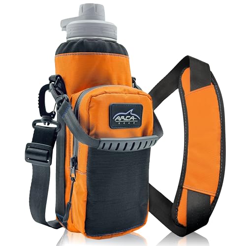 Arca Gear 40 oz Hydro Carrier - Insulated Water Bottle Sling w/Carry Handle, Shoulder Strap, Wallet and Two Pouches - The Perfect Flask Accessory (Sunrise Orange) - color: Sunrise Orange