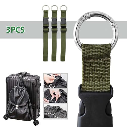 3PCS Add a Bag Luggage Strap Jacket Gripper, Luggage Straps Carry-on Baggage Suitcase Straps Belts Travel Accessories,Carry Your Extra Bags(Army Green) - color: Army Green 24cm