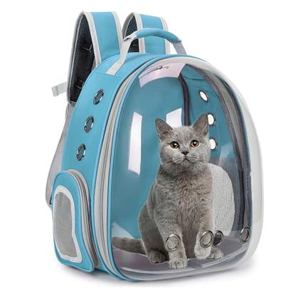 Cat Bubble Backpack Carrier for Small Medium Dogs Cats Carrying Bag, Airline Approved Pet Travel Carrying Bag Dog Hiking Walking Outdoor Backpack (Blue) - color: Blue