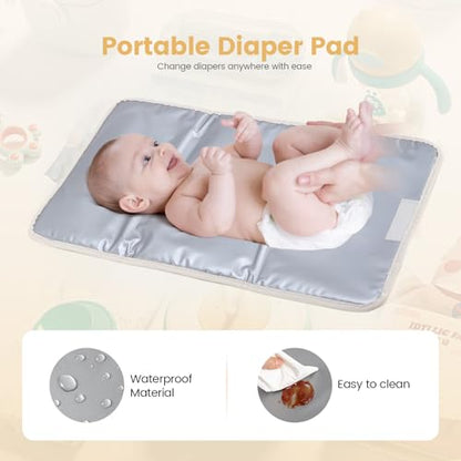 LOVEVOOK Diaper Bag Backpack,Puffer Quilted Baby Diaper Bag with Insulated Pockets,Travel Diaper Backpack for Boys Girls with Changing Pad,Water-Resistant Baby Bag for Mom Dad,Beige - color: Beige