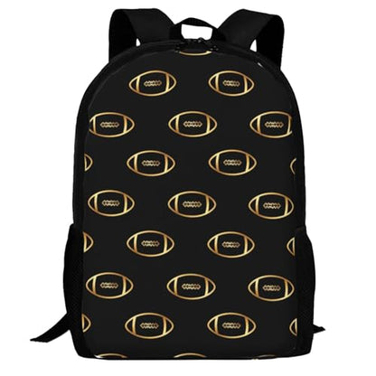 Sturdy Polyester Shoulder Pack American Football Gold, Anti Theft Spacious Camping Rucksack Casual Daily Bag for Men Women Fitness Outdoor Activity - color: Design (549)