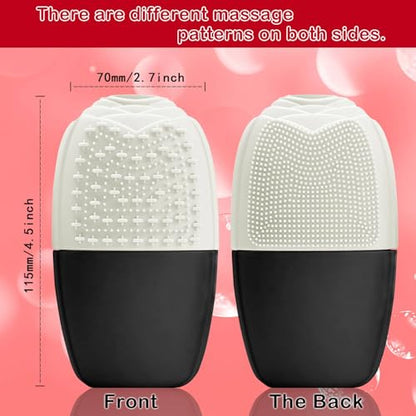 XHJRI Ice Face Roller Massager,Ice Cube Roller for Face, Eyes and Neck Naturally Conditioning and Skin Care,De-Puff Eye Bags,Reduce Migraine Pain,Reusable Massage Silicone Ice Mold (New Black White) - color: New Black White