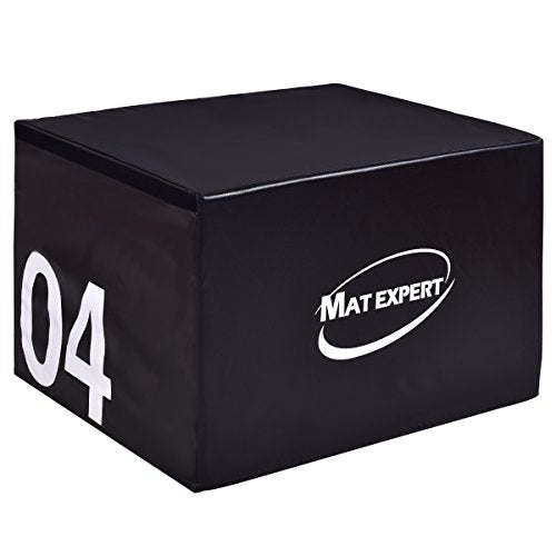MAT EXPERT 3 in 1 Plyometric Box, Jumping Box with Foam for Jump Training and Conditioning, PVC Soft Foam Jumping Box, Plyometric Exercise Fitness Safe Box