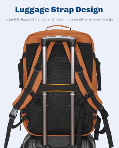 Hynes Eagle Carry on Backpack 38L Large Travel Backpack for Women Flight Approved Weekender Bag Laptop Backpack Men 15 inches Bronze - color: Bronze
