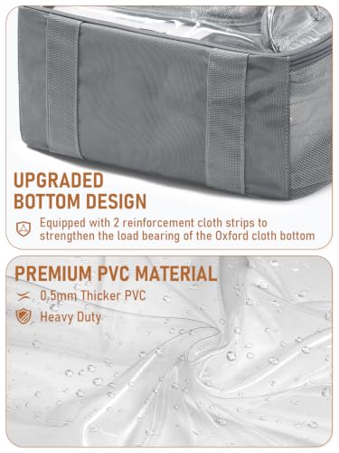 Large Clear Backpack See Through Clear Book Bag with Reflective - color: Grey-3