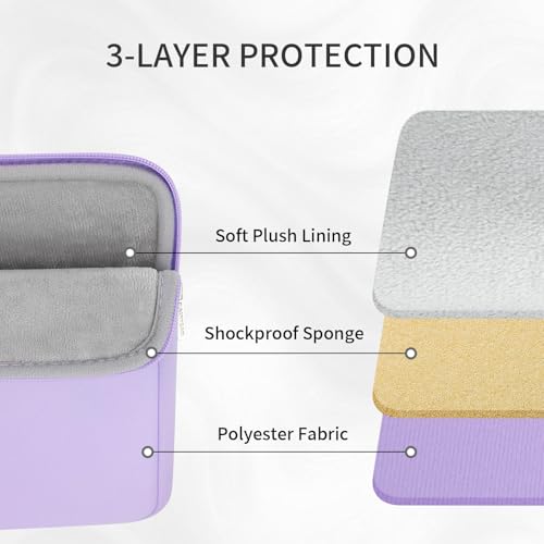 RAINYEAR 11-13 Inch Laptop Sleeve Padded Case Cover with Pocket, Purple - color: Purple, size: 11-13 inch