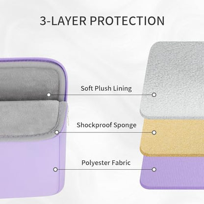 RAINYEAR 11-13 Inch Laptop Sleeve Padded Case Cover with Pocket, Purple - color: Purple, size: 11-13 inch