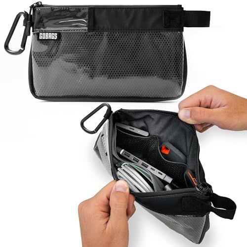 GOBAGS Production Zipper Bags - Electronics & Camera Accessories Bag - Cable organizer, Gear Accessory Pouch, Travel Camera Essentials (Small, Black, 2 pack) - color: Black, size: Small