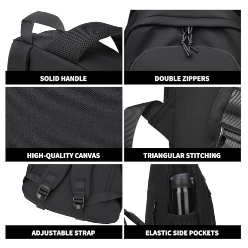GAEKEAO Classical Basic Travel Backpack for Women Men,Casual Lightweight Bookbag Cute Daypack for College Work Everyday Black - color: B01 Black