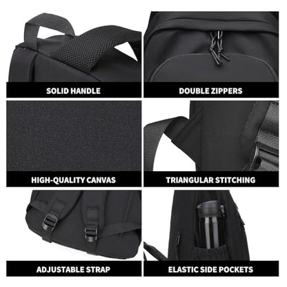 GAEKEAO Classical Basic Travel Backpack for Women Men,Casual Lightweight Bookbag Cute Daypack for College Work Everyday Black - color: B01 Black