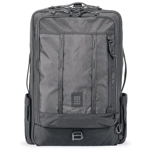 Topo Designs Global Travel Bag – 30L or 40L - Carry-On Compliant Most Airlines, Durable Travel Duffel Bag, Clam Shell Main Pocket, Laptop Sleeve, Backpack, Luggage (30L / Black) - color: Black, size: 30L