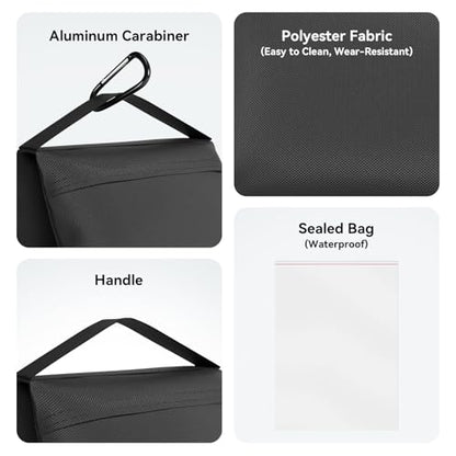 4 Pack Sandbags with 8 Bags & 4 Hooks, Heavy Duty Weight Bags for Stabilizing Stands, Photo Studio Equipment, Tripod, Backdrop Support, Canopy, Tent Base (Empty Sand Bags)