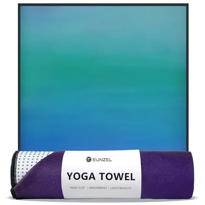 Eunzel Hot Yoga Towel, Non Slip Yoga Mat Towel Sweat Absorbent Printed Yoga Towel with Grip Dots for Hot Yoga, Pilates and Workout 72"x 24", Oceanic Melt - color: Oceanic Melt