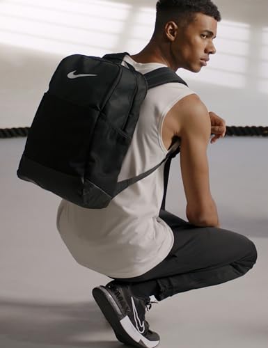 Nike Unisex Adult Gameday Brasilia 9.5 Training Backpack (24L or 30L) | Mens and Womens - color: Black/Black/White, size: Medium