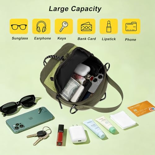Water Bottle Carrier Bag with Strap, Water Bottle Holder Crossbody Backpack Handbags for Women Men for Hiking,Cycling - color: Green