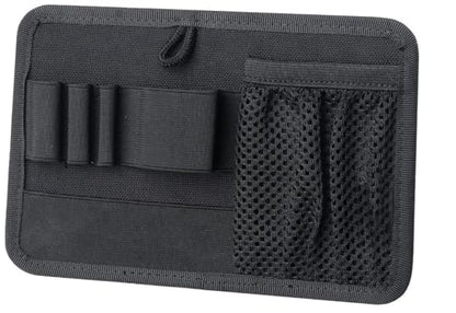 Tactical Bag Insert Panel Organizer - Hook and Loop Modular Utility Admin Panel for Backpack, Vest, Pack | EDC Organizer with Elastic Webbing & Mesh Pocket - color: Black