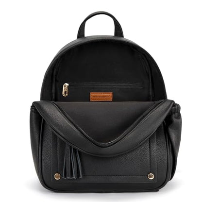 Montana West Mini Backpack Purse for Women Anti Theft Backpacks with Secured Zipper and Tassel - color: *Mini Black