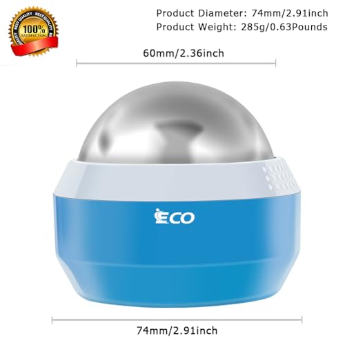iECO Cold Massage Roller Ball - Ice Roller Ball for Muscles Deep Tissue, Cold & Heat Therapy, Plantar Fasciitis Roller - color: Blue+white, size: 1 Count (Pack of 1)