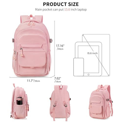 GAEKEAO Travel Backpack for Women Men,15.6 Inch Laptop Backpack Lightweight Casual Daypack Cute Bookbags for Work College Pink - color: A04 Pink